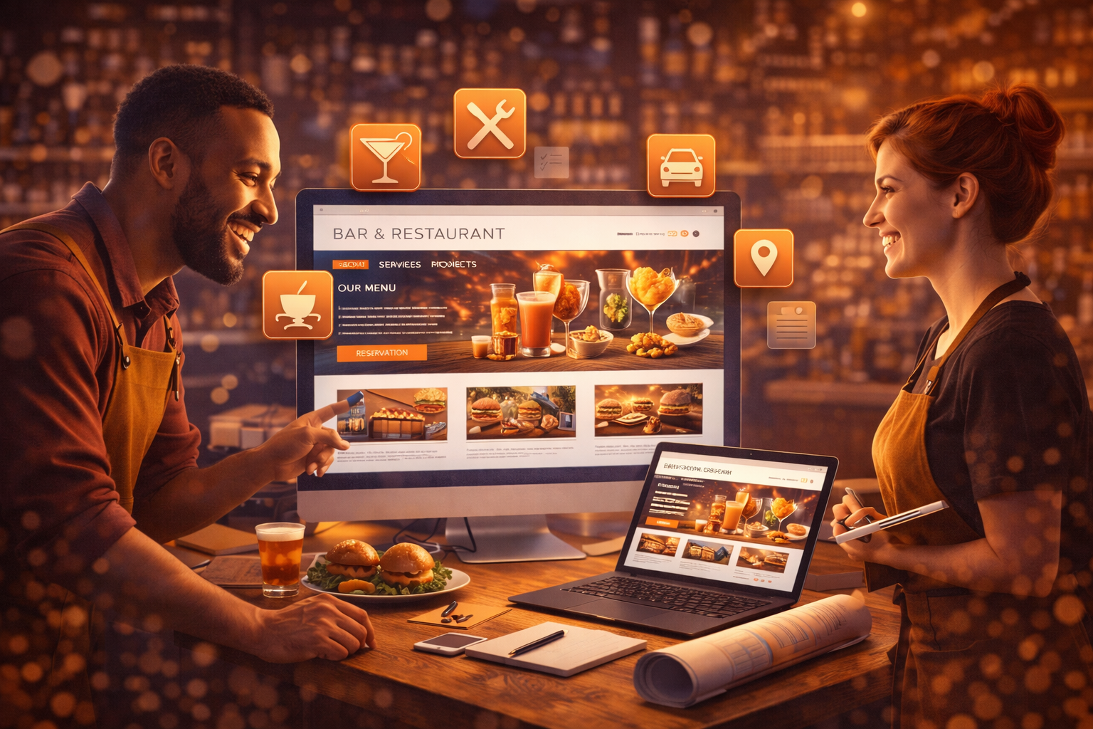 Bar ve Restaurant Web Sitesi Tasarımı